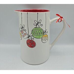 Spectrum Designz Ceramic Pitcher Christmas Ornaments Paint Stoneware 52 oz. New